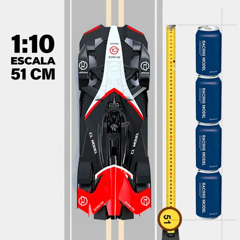 Auto de Carreras F1 Escala a Control Remoto Rojo-5