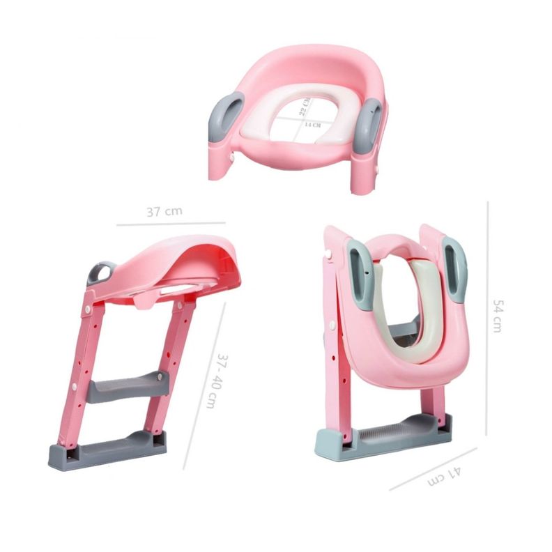 Asiento Adaptador De Baño Escalera Pelela Rosada-2
