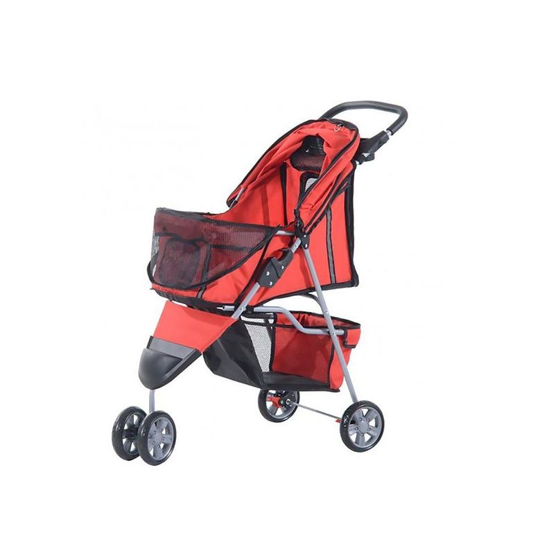 Coche Para Mascotas De 3 Ruedas Rojo-4