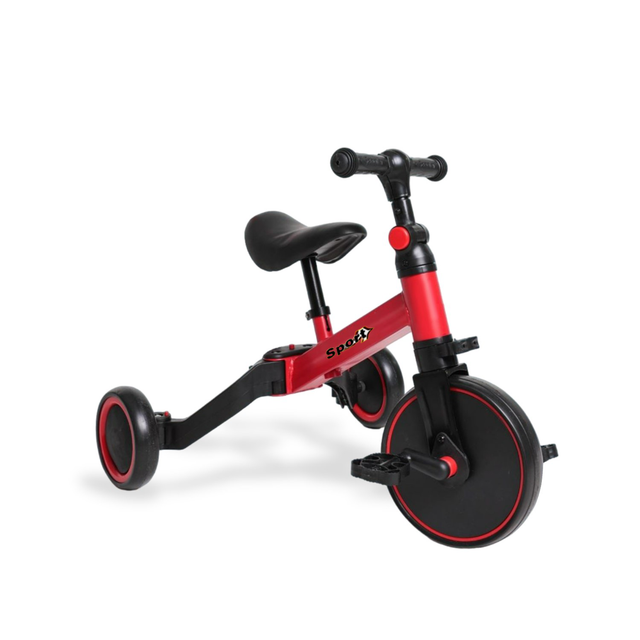 Triciclo Correpasillos Bicicleta de Aprendizaje Multiposiciones 3 En 1 Rojo-7