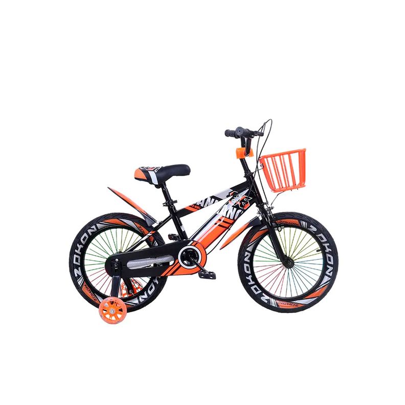 Bicicleta de montaña para Niños Luces LED y Colores Aro 12 Naranja-0
