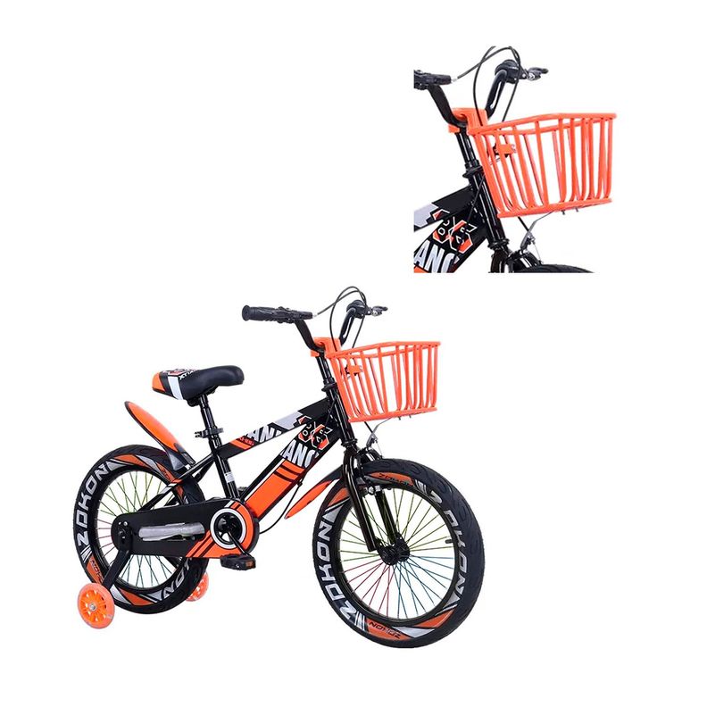 Bicicleta de montaña para Niños Luces LED y Colores Aro 12 Naranja-6