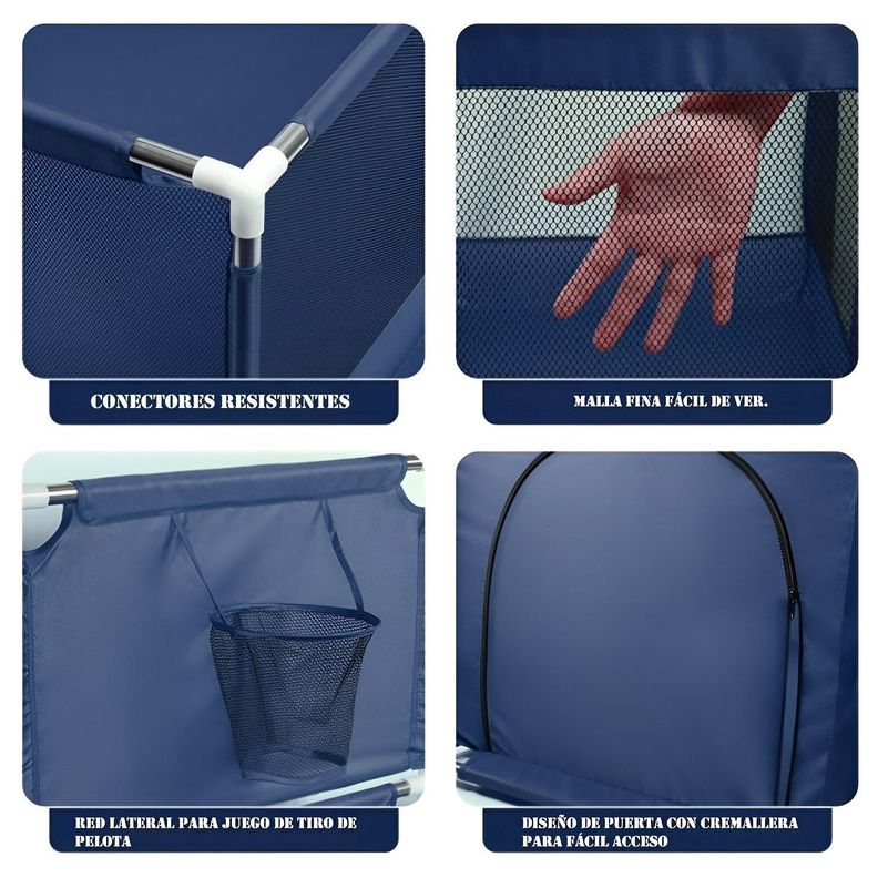 Corral de Seguridad Bebe 126cm Con Aro y Pelotitas Azul-4