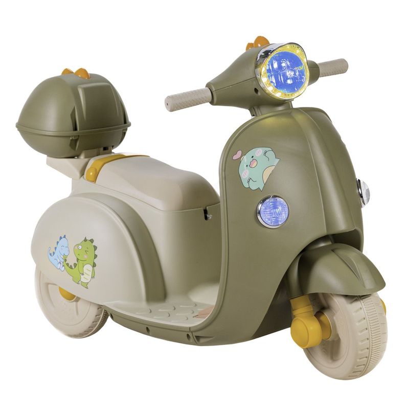 Moto Vespa Electrica Infantil DinoRide con Maletin Beige