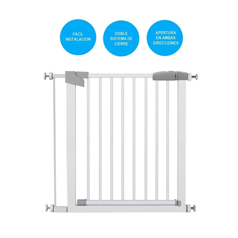 Reja de seguridad escalera para bebe y mascotas 76 a 90 cm-2