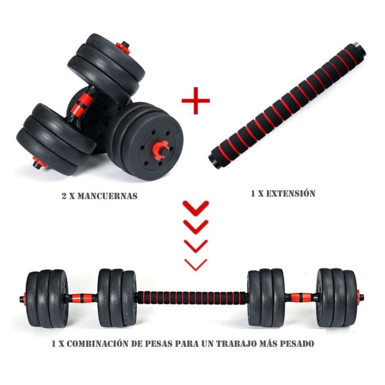 Set de Mancuernas de 30 Kg con Union Red-5