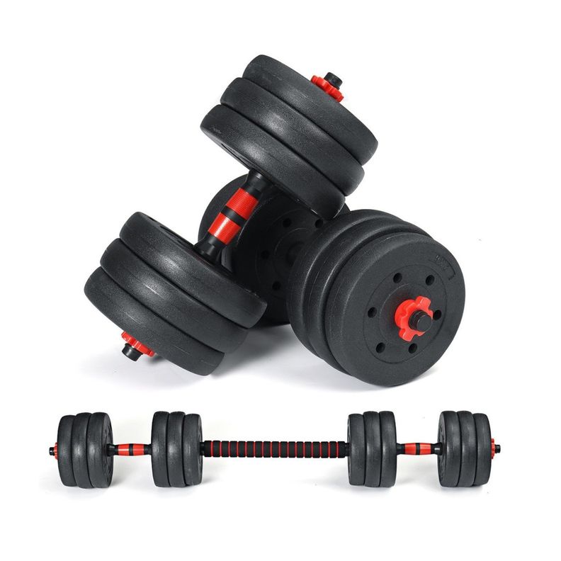 Set de Mancuernas de 30 Kg con Union Red Negro