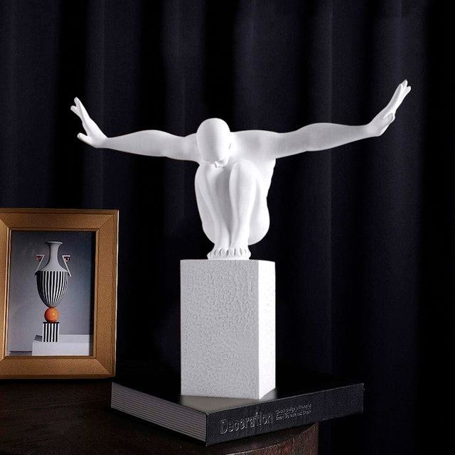 Adorno Escultura Atleta en Equilibrio Minimalista-1