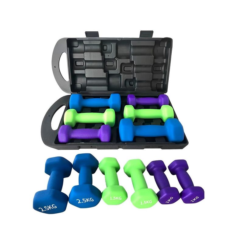 Set Mancuernas Hexagonales de 10 Kg + Maletin-0