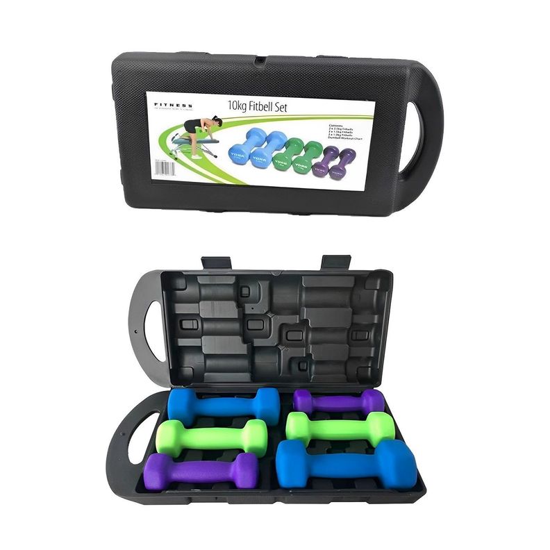 Set Mancuernas Hexagonales de 10 Kg + Maletin-1