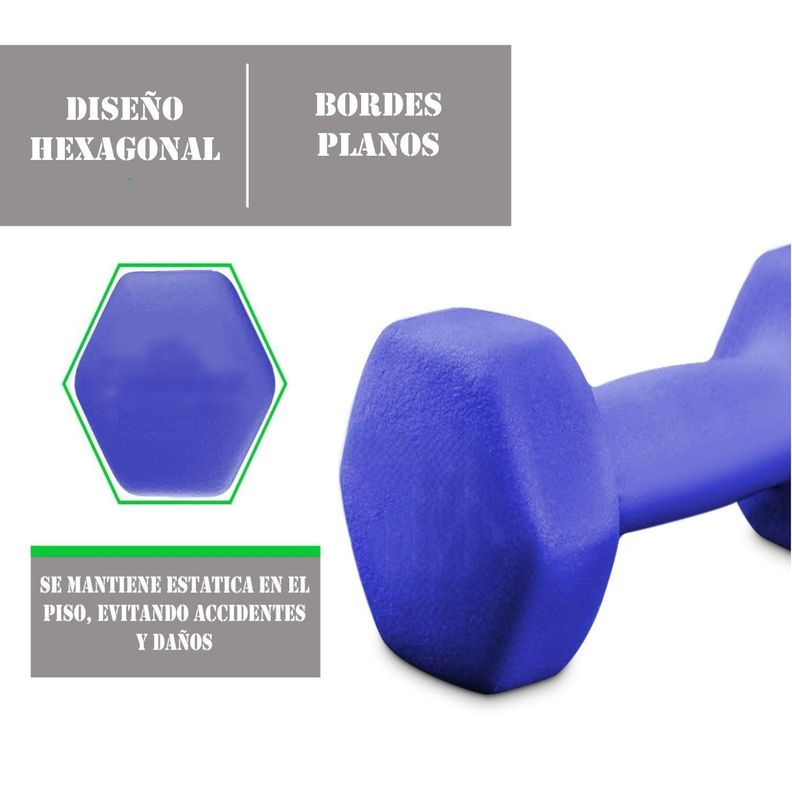 Set Mancuernas Hexagonales de 10 Kg + Maletin-5