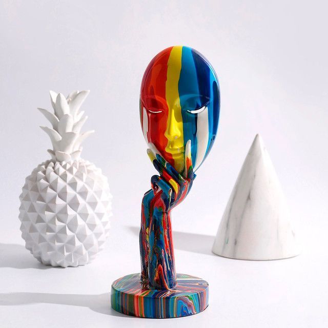 Adorno Escultura Deco Figura Abstracta Estatua Rostro-1