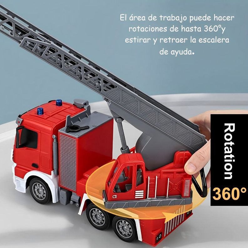 Camión de Bomberos a Control Remoto con Lanza Agua-3