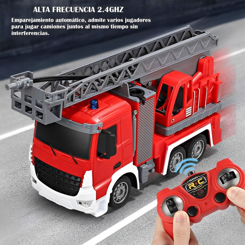 Camión de Bomberos a Control Remoto con Lanza Agua-5