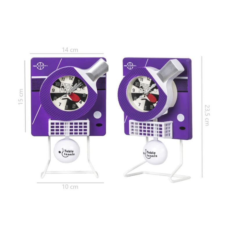 Reloj Despertador Inalambrico Ping Pong Morado-2