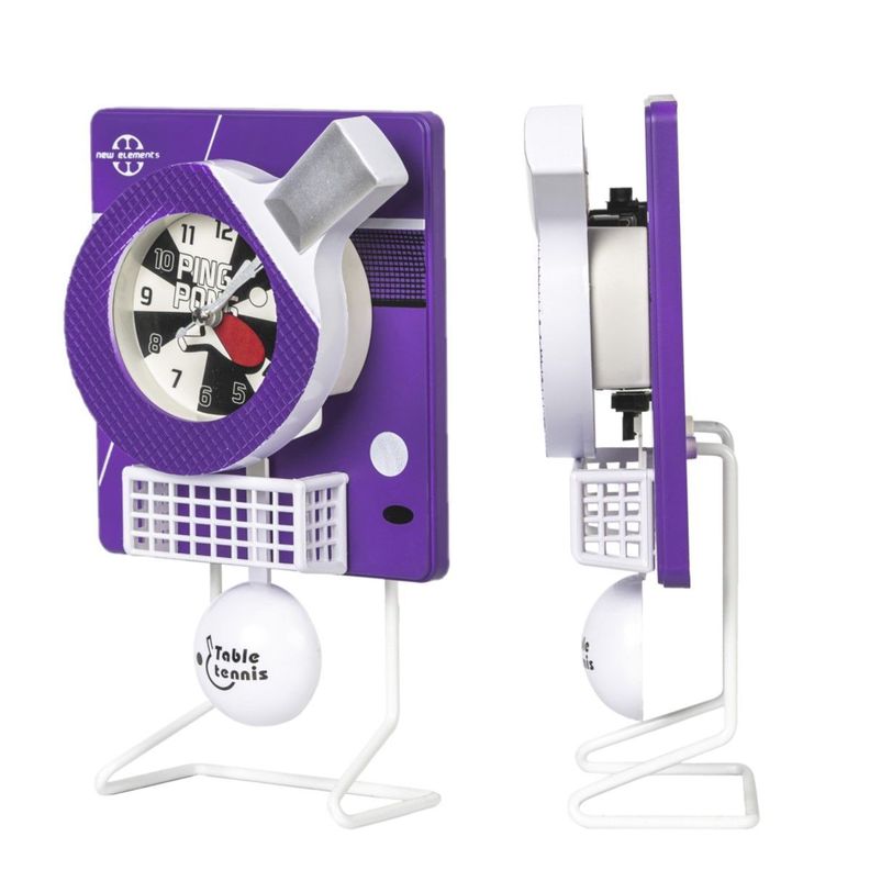 Reloj Despertador Inalambrico Ping Pong Morado-5