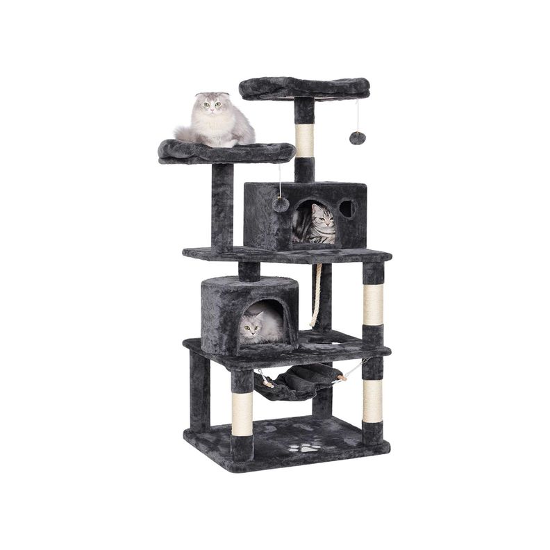Rascador Gatos Tipo Torre 145cm Mas Hamaca Arbol Terciopelo-0