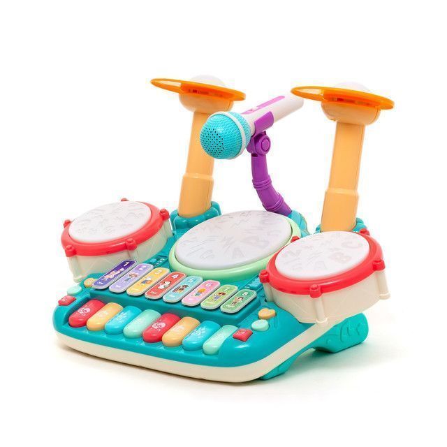 Batería Juguete Piano Musical Didáctico 5 En 1 Micrófono-0