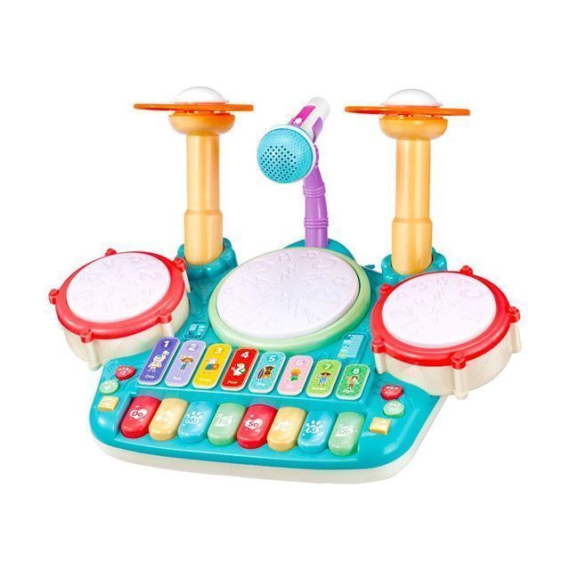 Batería Juguete Piano Musical Didáctico 5 En 1 Micrófono-1