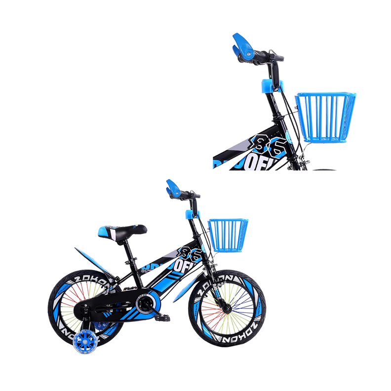 Bicicleta de montaña para Niños Luces LED y Colores Aro 12 Celeste-3