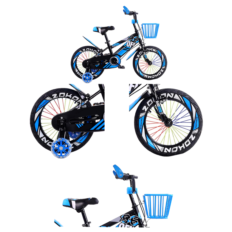 Bicicleta de montaña para Niños Luces LED y Colores Aro 12 Celeste-4