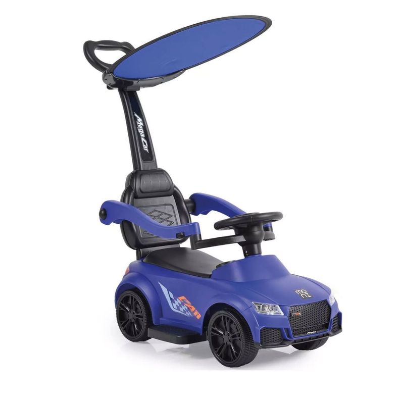 Auto Correpasillo Con Mango Sombrilla, Luces y Sonido Azul