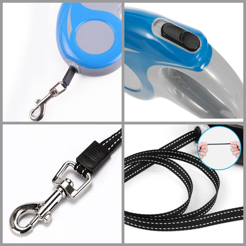 Correa Retractil Flexible 5 Metros Azul-6