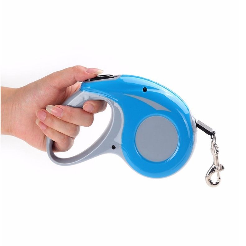 Correa Retractil Flexible 5 Metros Azul-1