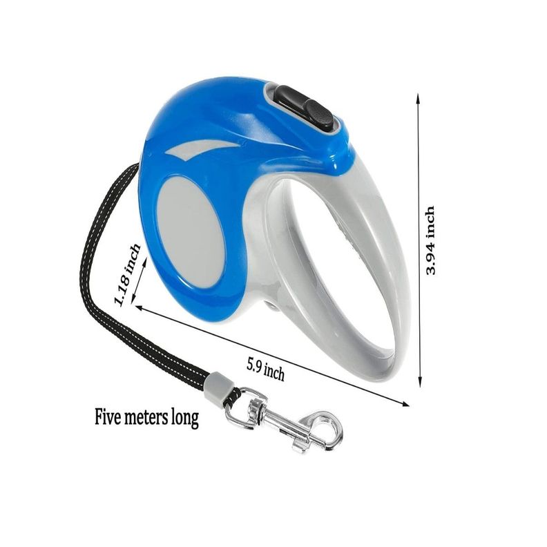 Correa Retractil Flexible 5 Metros Azul-2