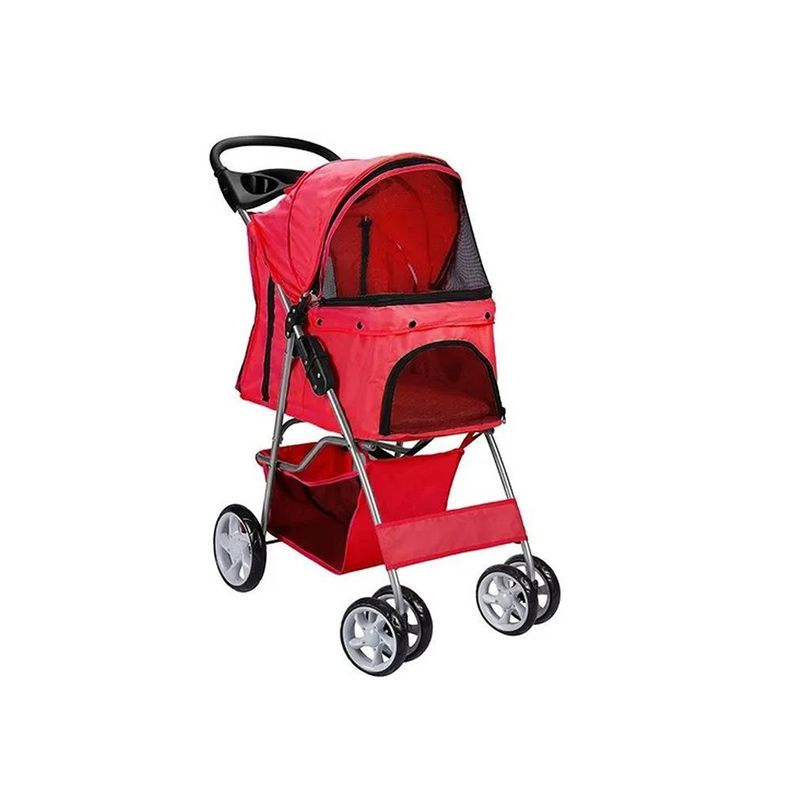 Coche Paseo Mascota Plegable Portatil 4 Ruedas-0