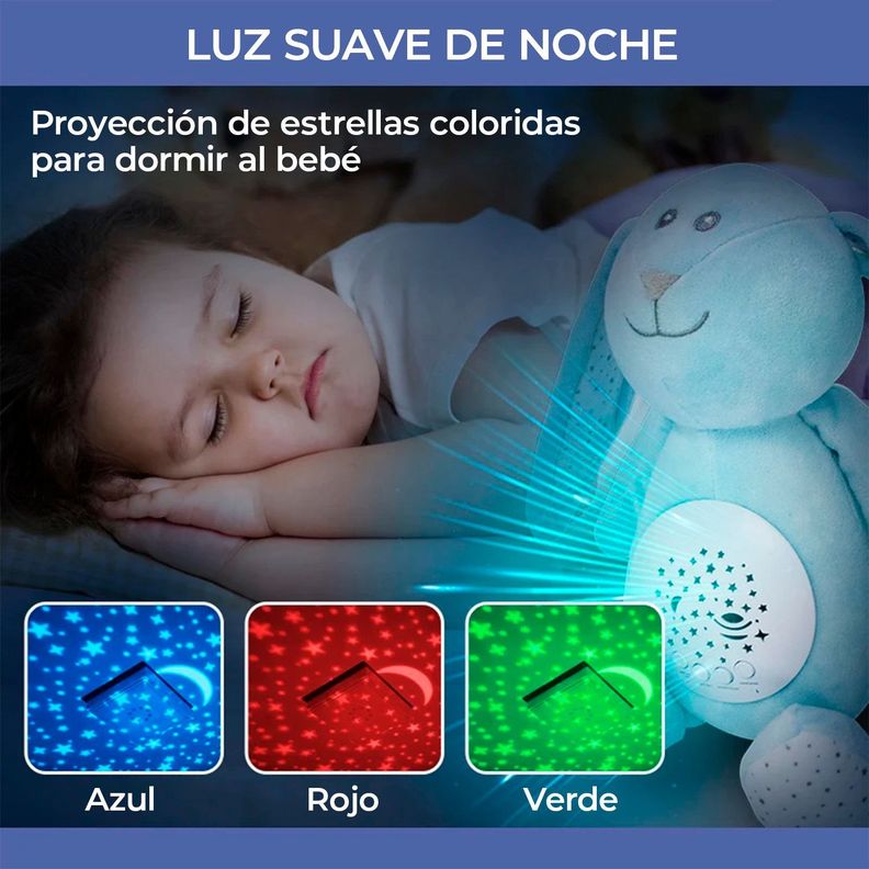 Conejito de peluche con Proyector de música y luz-4