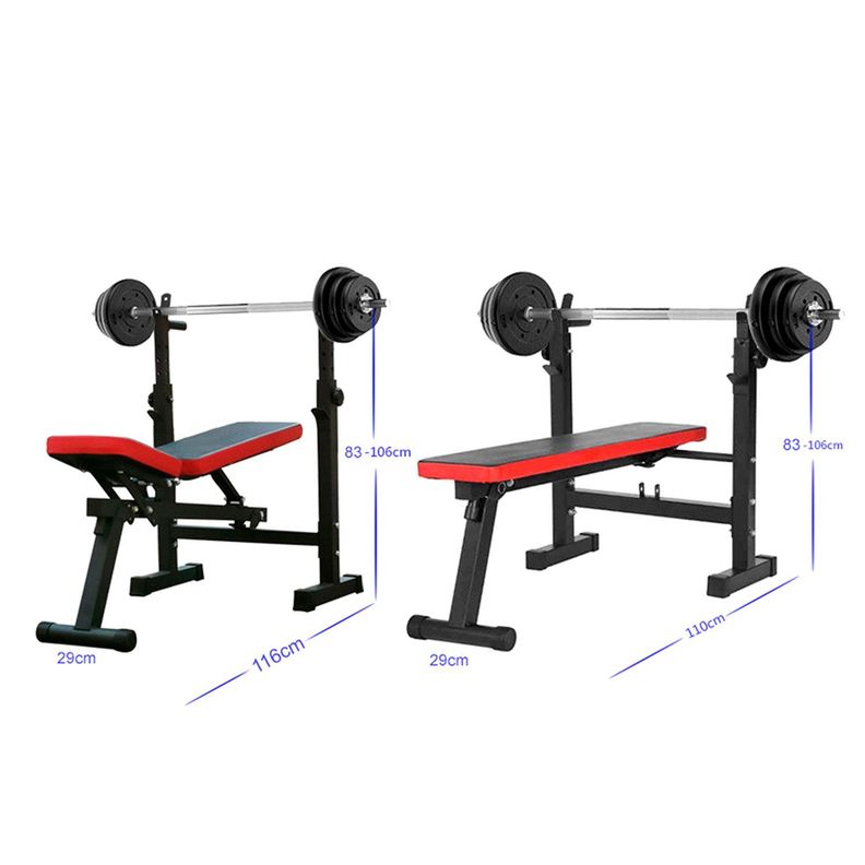 Press Banca Abdominal Reclinable Para Pesas Con Rack-3