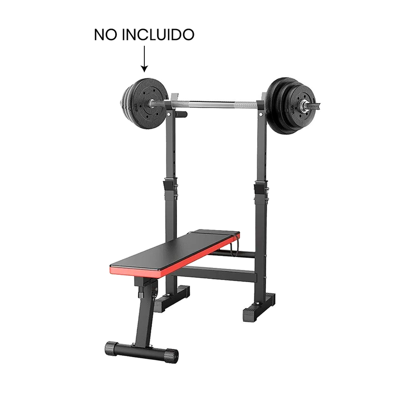 Press Banca Abdominal Reclinable Para Pesas Con Rack-5