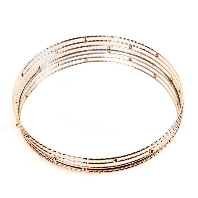 Bandeja Decorativa Espejo Gold/ Centro de Mesa 28 cm-3