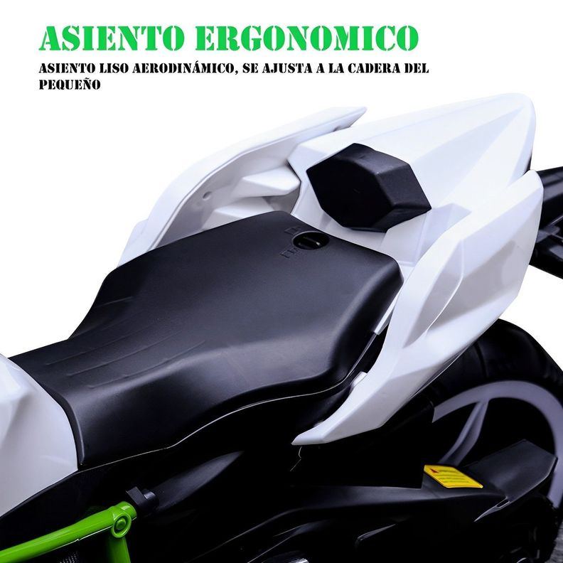 Moto Electrica Niños Alta Gama Luces Led Y Sonido Blanco-2