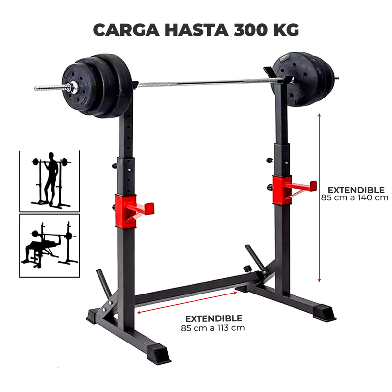 Atril Rack Squat Sentadillas Ajustable Para Barra-3