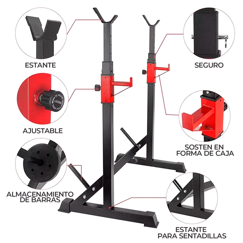 Atril Rack Squat Sentadillas Ajustable Para Barra-4