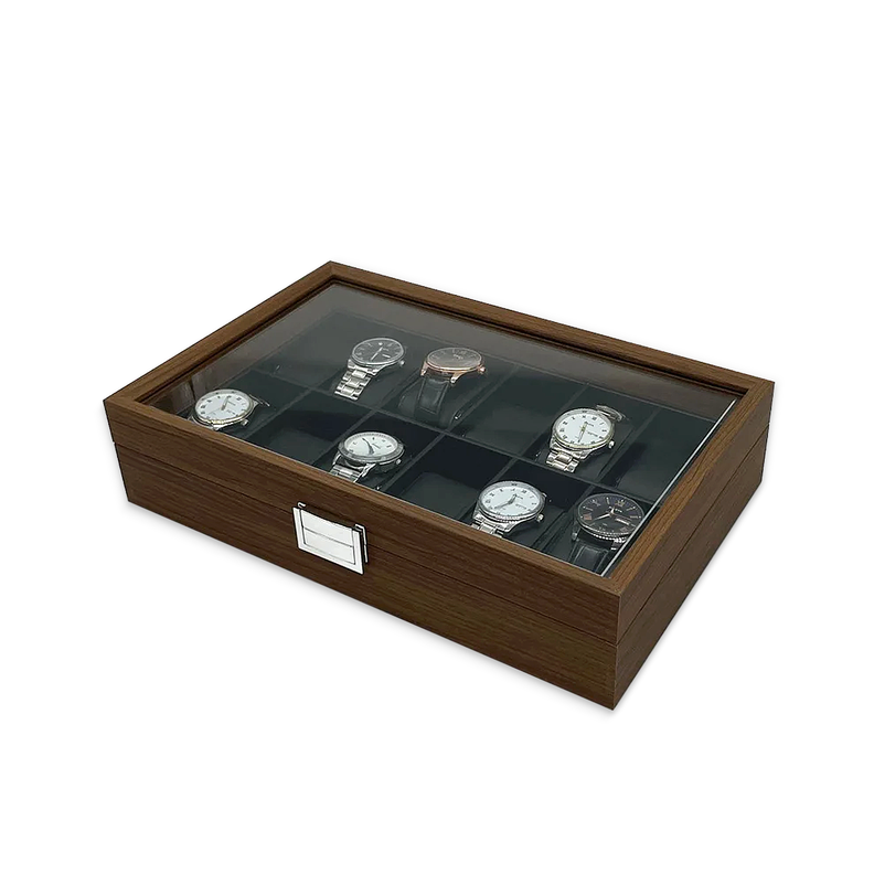 Caja Estuche Organizadora 12Relojes Madera de Lujo-1