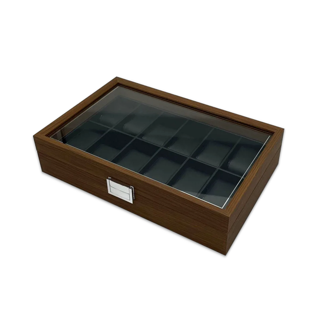 Caja Estuche Organizadora 12Relojes Madera de Lujo-3
