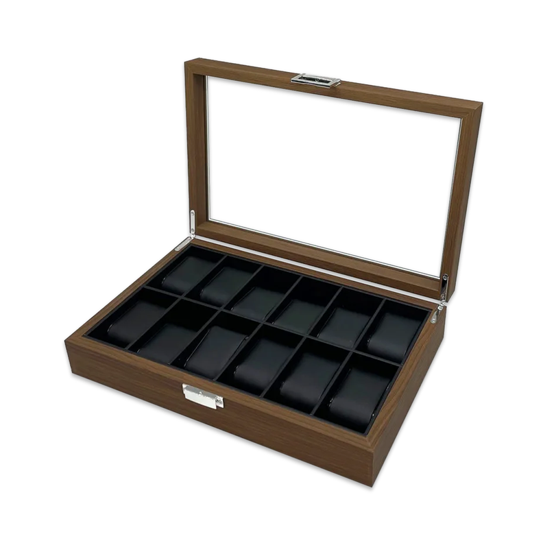 Caja Estuche Organizadora 12Relojes Madera de Lujo-4