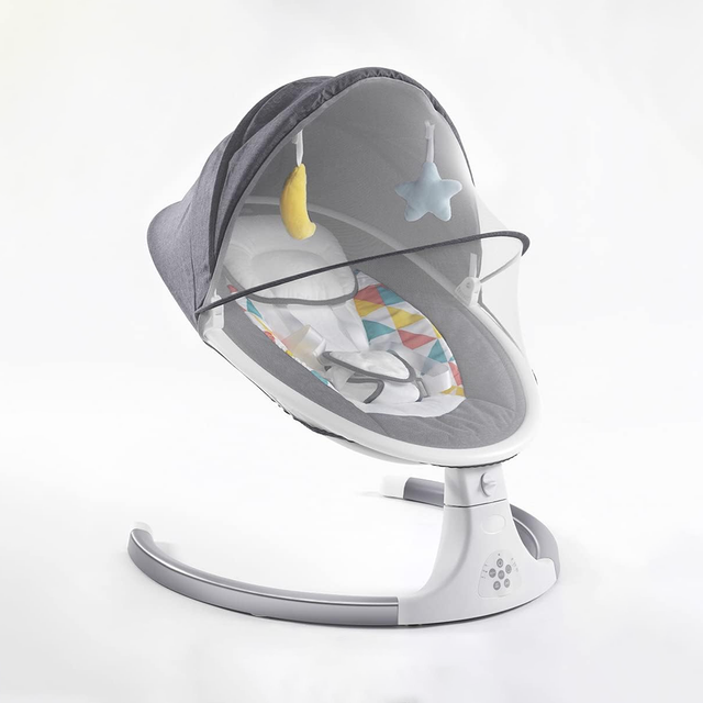 Silla Columpio Inteligente de Bebés Balancín Portátil con Temporización y Música-2