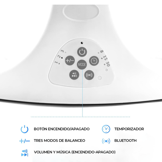 Silla Columpio Inteligente de Bebés Balancín Portátil con Temporización y Música-3