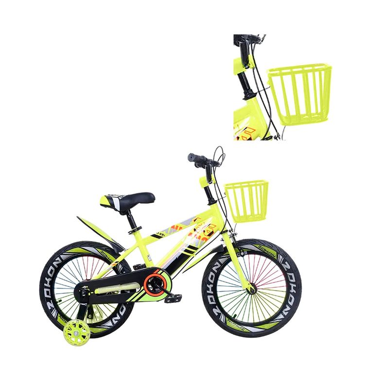 Bicicleta de montaña para Niños Luces LED y Colores Aro 12 Amarilla-2