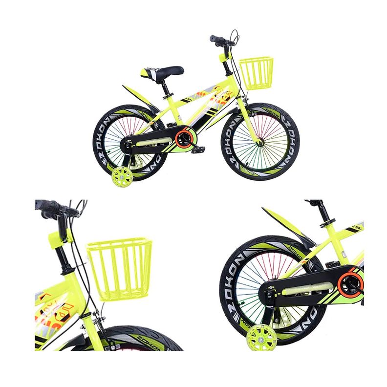 Bicicleta de montaña para Niños Luces LED y Colores Aro 12 Amarilla-4