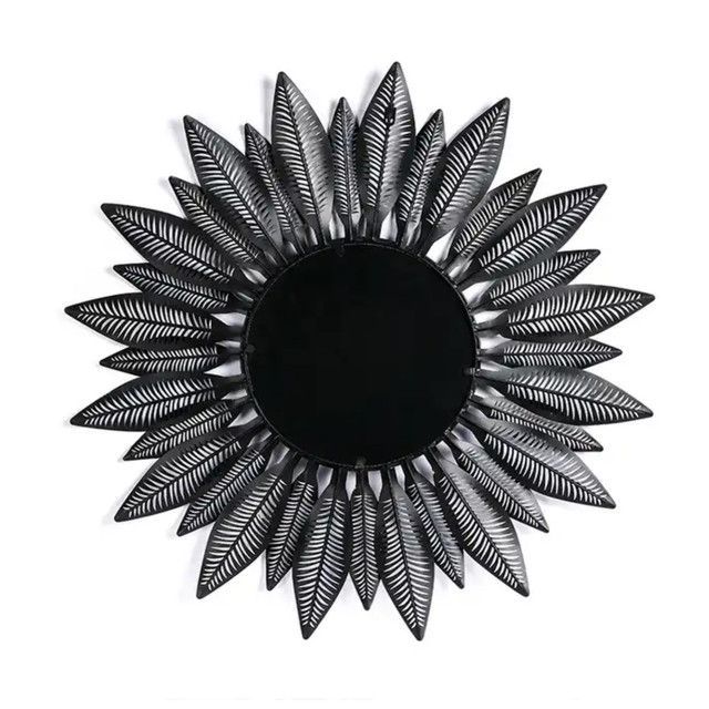 Espejo Deco Mural Boho Modern Plumas de Metal 80 cm-6