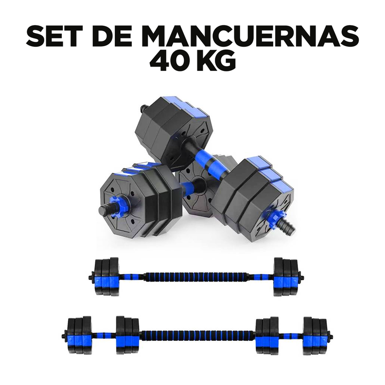 Set de Mancuernas 40 KG Azul-1