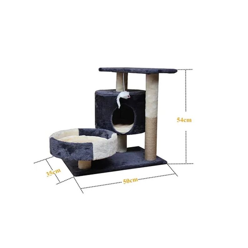 Rascador Para Gato Cueva Camita 52 Cm. + Raton-1