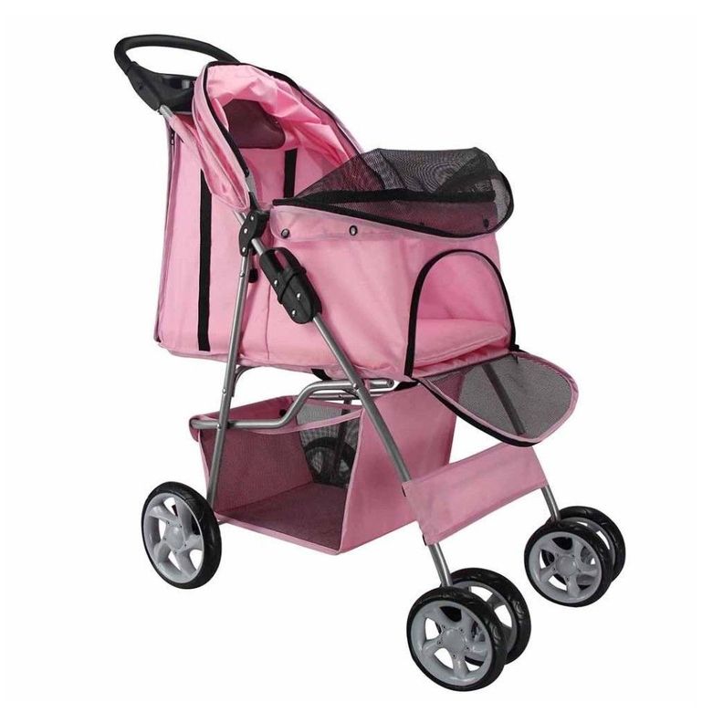 Coche Paseo Mascota Plegable Portatil 4 Ruedas-1