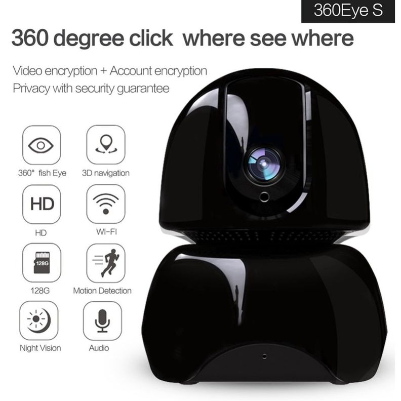 Camara Monitor Bebe Seguridad Con Microfono 360° Wifi-1