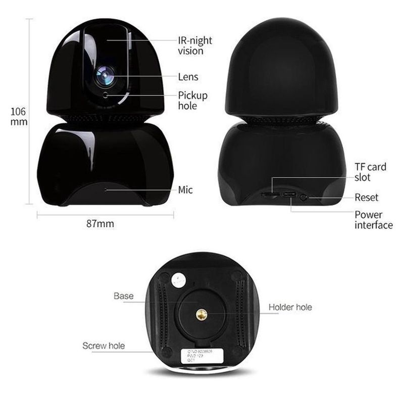 Camara Monitor Bebe Seguridad Con Microfono 360° Wifi-3